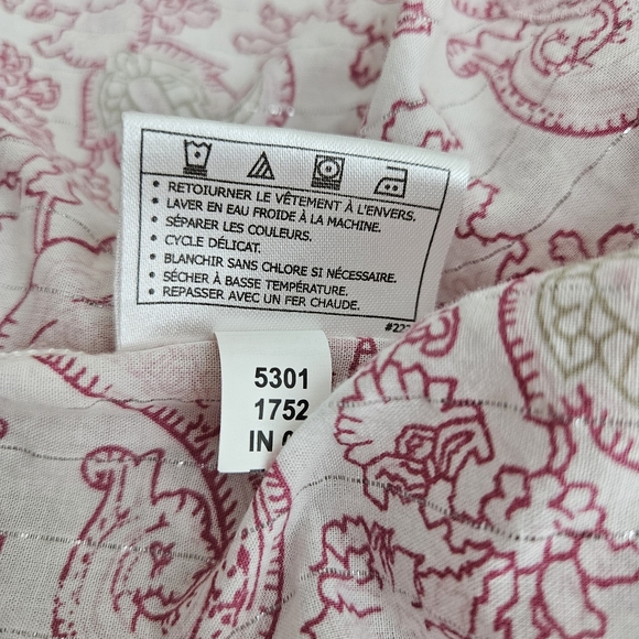 Ariat Western Shirt White Pink Paisley Long Sleeve Snap Button Collared Small - Picture 9 of 9